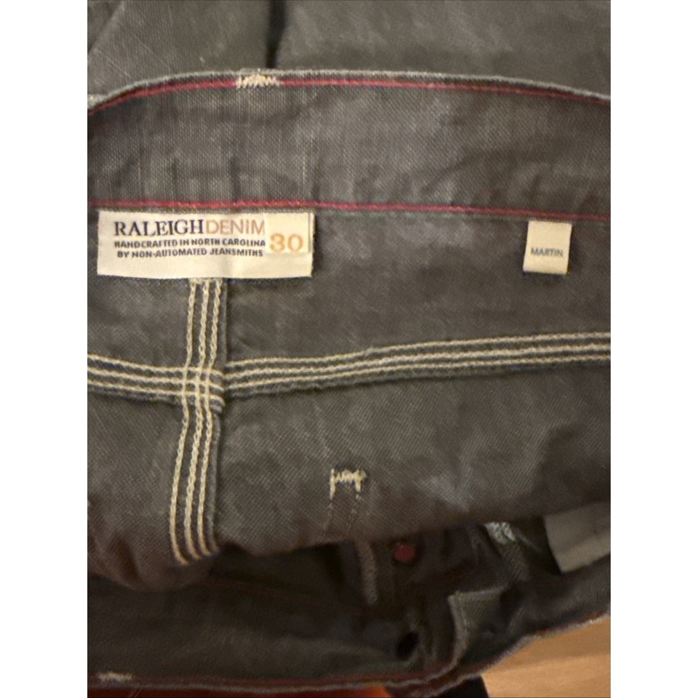 Raleigh Denim Martin Selvedge Denim Jeans Men's Gray 30x33.5 Button Fly EUC - Picture 9 of 12
